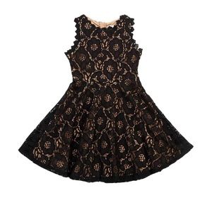 Rare Editions Girls Black Lace Two Tone Skater Dress Size 10